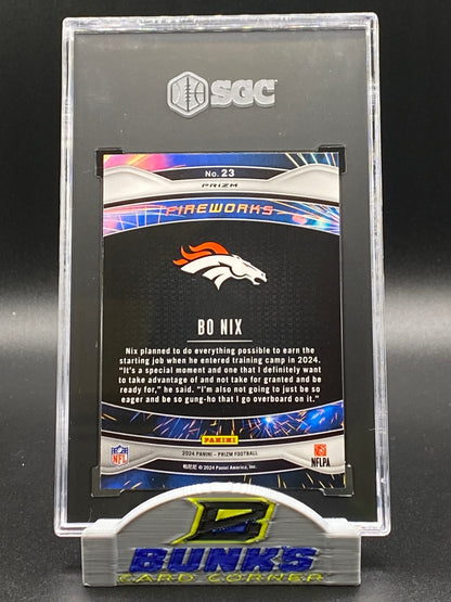 2024 Bo Nix Fireworks Ho Huddle Prizm SGC 10 (Box 16)