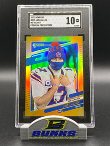 2021 Josh Allen No Helmet Premium Press Proof SGC 10 (Box 16)
