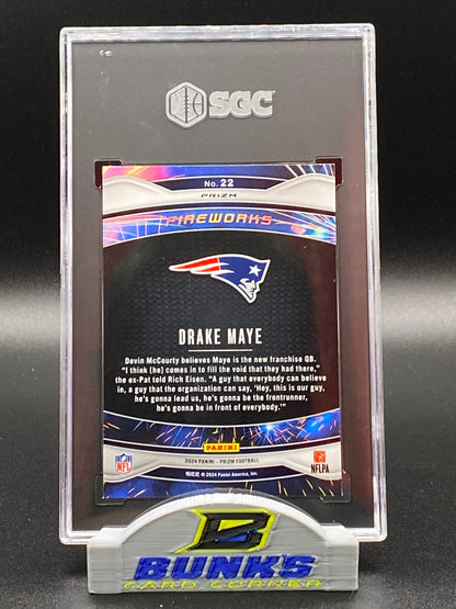 2024 Drake Maye Fireworks Green Prizm Rookie Card SGC 10 (Box 17)