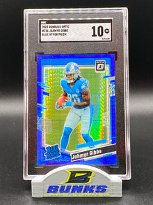 2023 Jahmyr Gibbs Blue Hyper Prizm SGC 10 (Box 17)