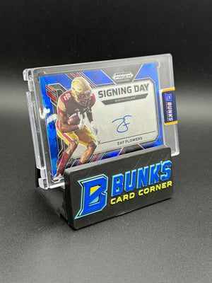 2023 Zay Flowers Prizm Draft Picks Blue Auto 15/35