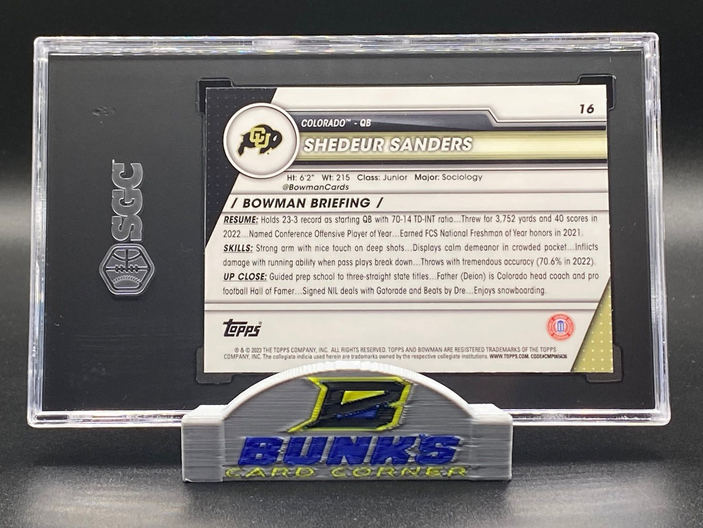 2023 Shedeur Sanders 1st Bowman SGC 10 (Box 18)