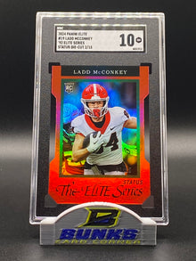 2024 Ladd McConkey Status Die-Cut Rookie Card 2/15 SGC 10 (Box 18)