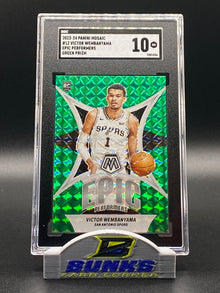 2023-24 Victor Wembanyama Green Prizm Rookie Card SGC 10 (Box 18)
