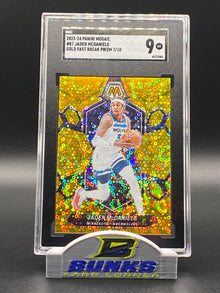 2023-24 Jaden McDaniels Gold Fast Break Prizm 7/10 SGC 9 (Box 18)