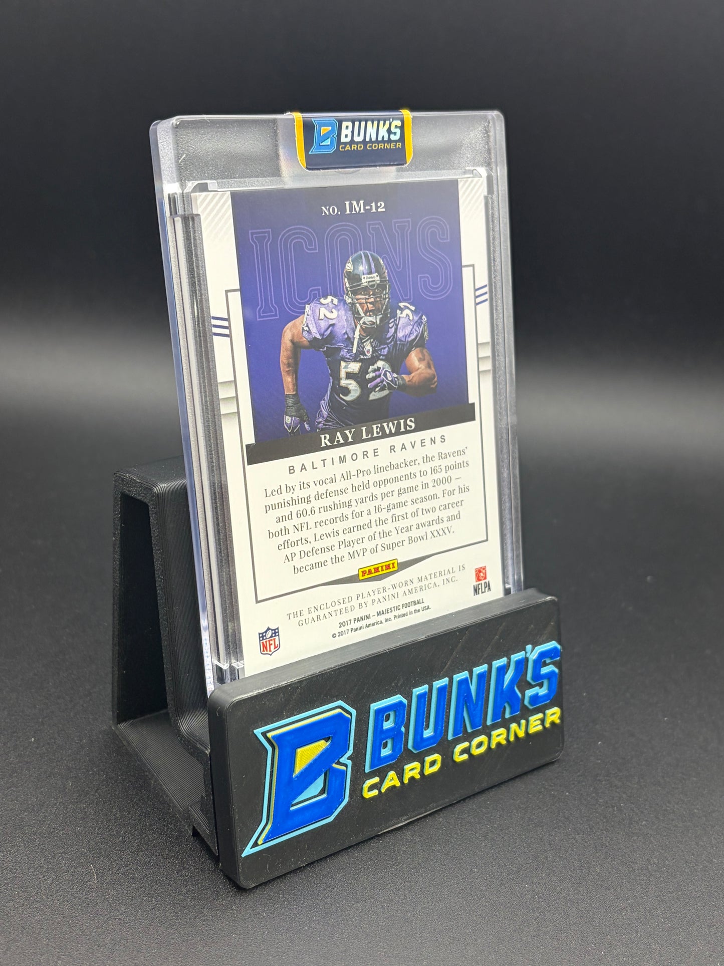 2017 Ray Lewis Majestic Player Worn Material Panini Icons 6/10