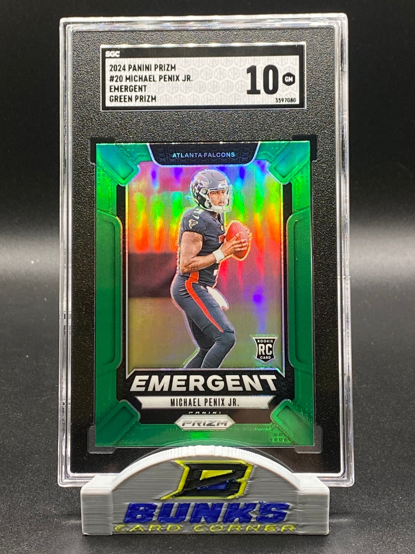 2024 Michael Penix Jr. Emergent Green Prizm SGC 10 (Box 19)