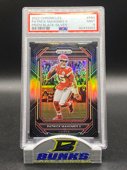 2022 Patrick Mahomes II Prizm Black-Silver PSA 9 (Box 19)