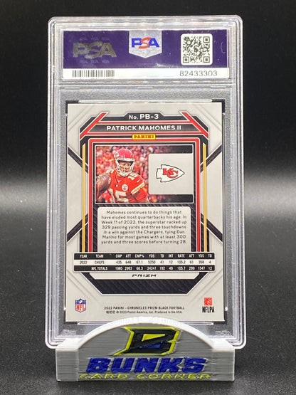 2022 Patrick Mahomes II Prizm Black-Silver PSA 9 (Box 19)