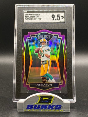 2020 Jordan Love Purple Die-Cut Prizm SGC 9.5