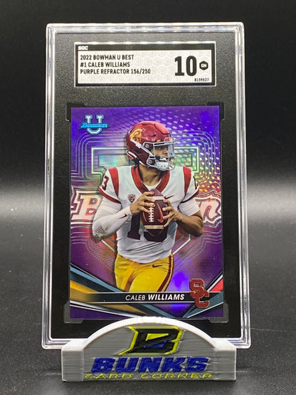 2022 Caleb Williams Purple Refractor 156/250 SGC 10 (Box 19)