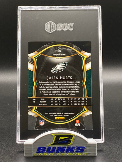 2020 Jalen Hurts Maroon Die-Cut Prizm Rookie Card SGC 10 (Box 19)