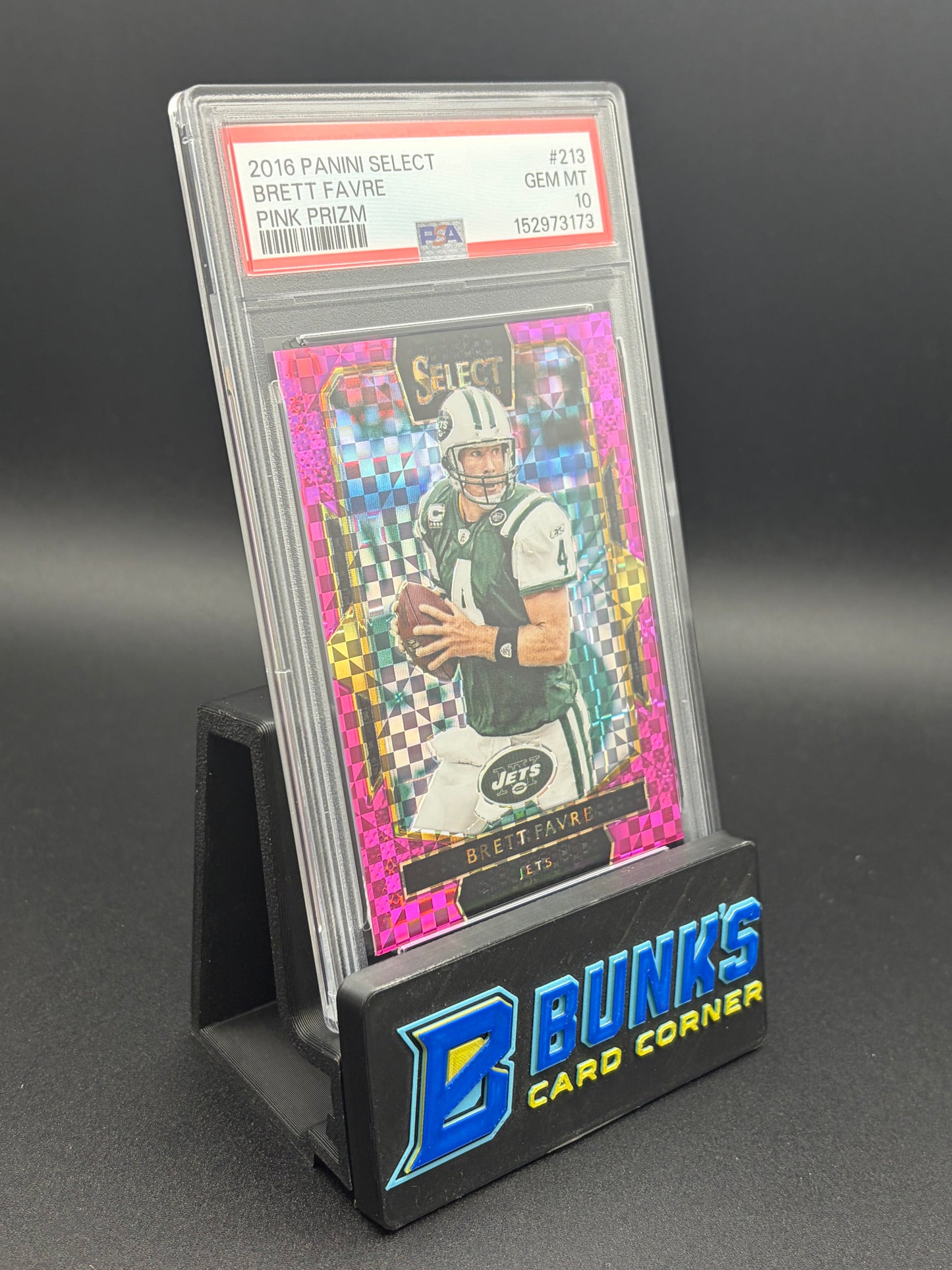 2016 Brett Favre Pink Prizm Select PSA 10 11/15