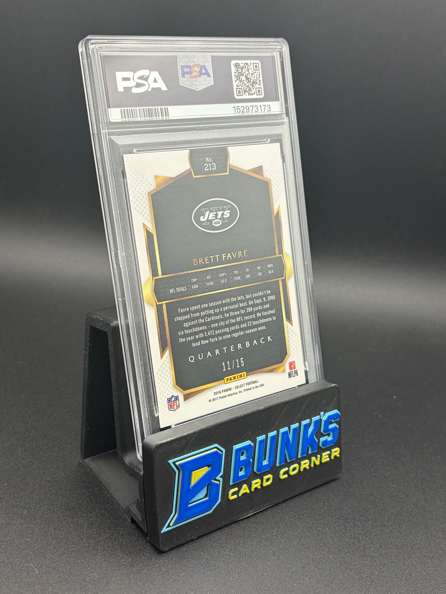 2016 Brett Favre Pink Prizm Select PSA 10 11/15