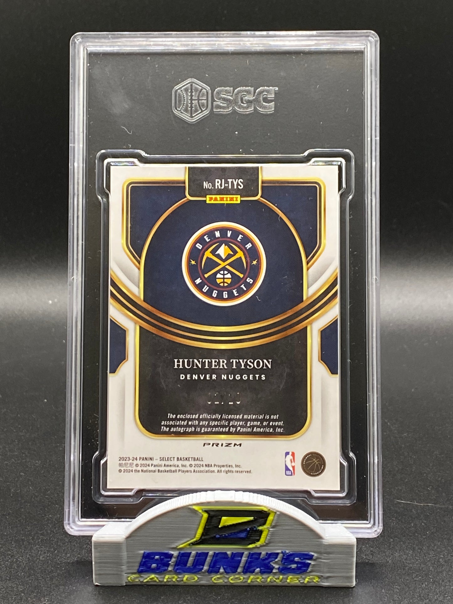 2023-24 Hunter Tyson AUTOGRAHED Gold Disco Prizm 2/10 (Box 20)