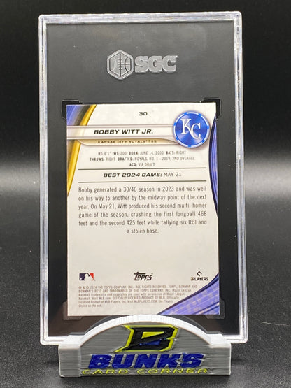 2024 Bobby Witt Jr. Green Mini-Diamond Refractor 29/99 SGC 10 (Box 20)