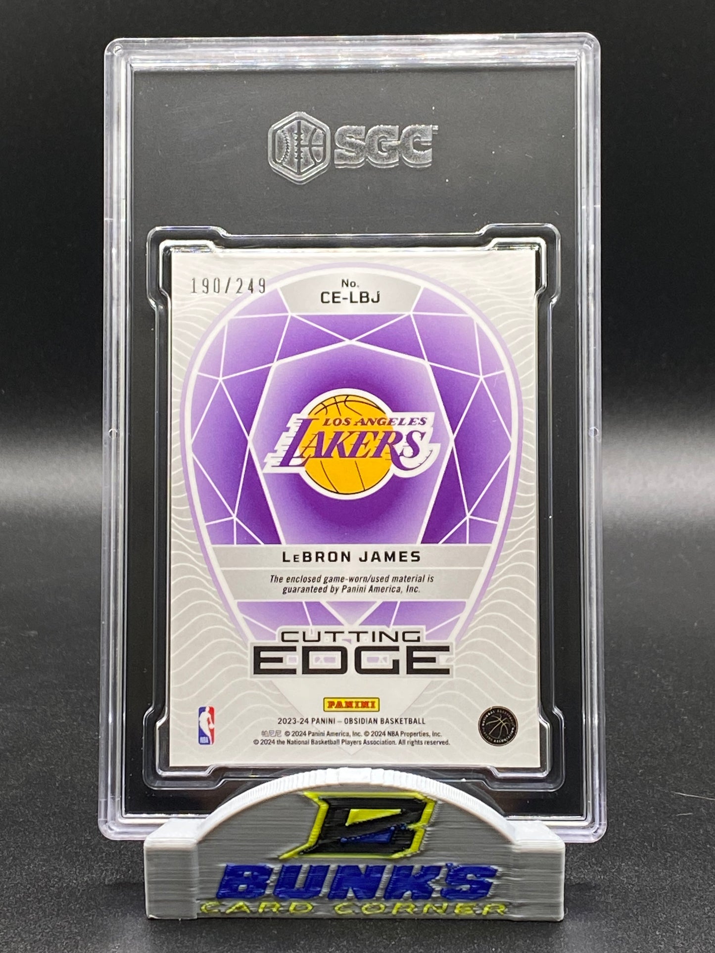 2023-24 LeBron James Cutting Edge Material 190/249 SGC 9.5 (Box 20)