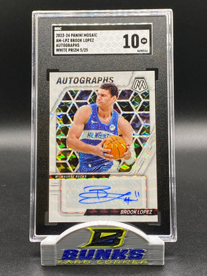 2023-24 Brook Lopez AUTOGRAPHED White Prizm 5/25