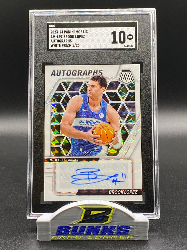 2023-24 Brook Lopez AUTOGRAPHED White Prizm 5/25
