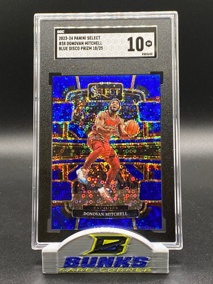 2023-24 Donovan Mitchell Blue Disco Prizm 18/25 SGC 10 (Box 20)