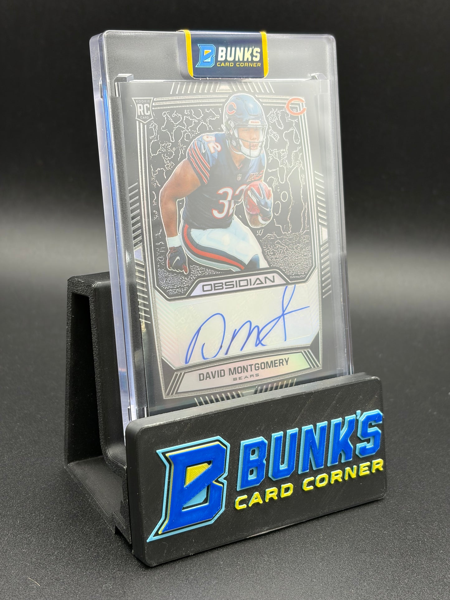 2019 David Montgomery Obsidian Panini Electric Etch Black RC Auto 100/150