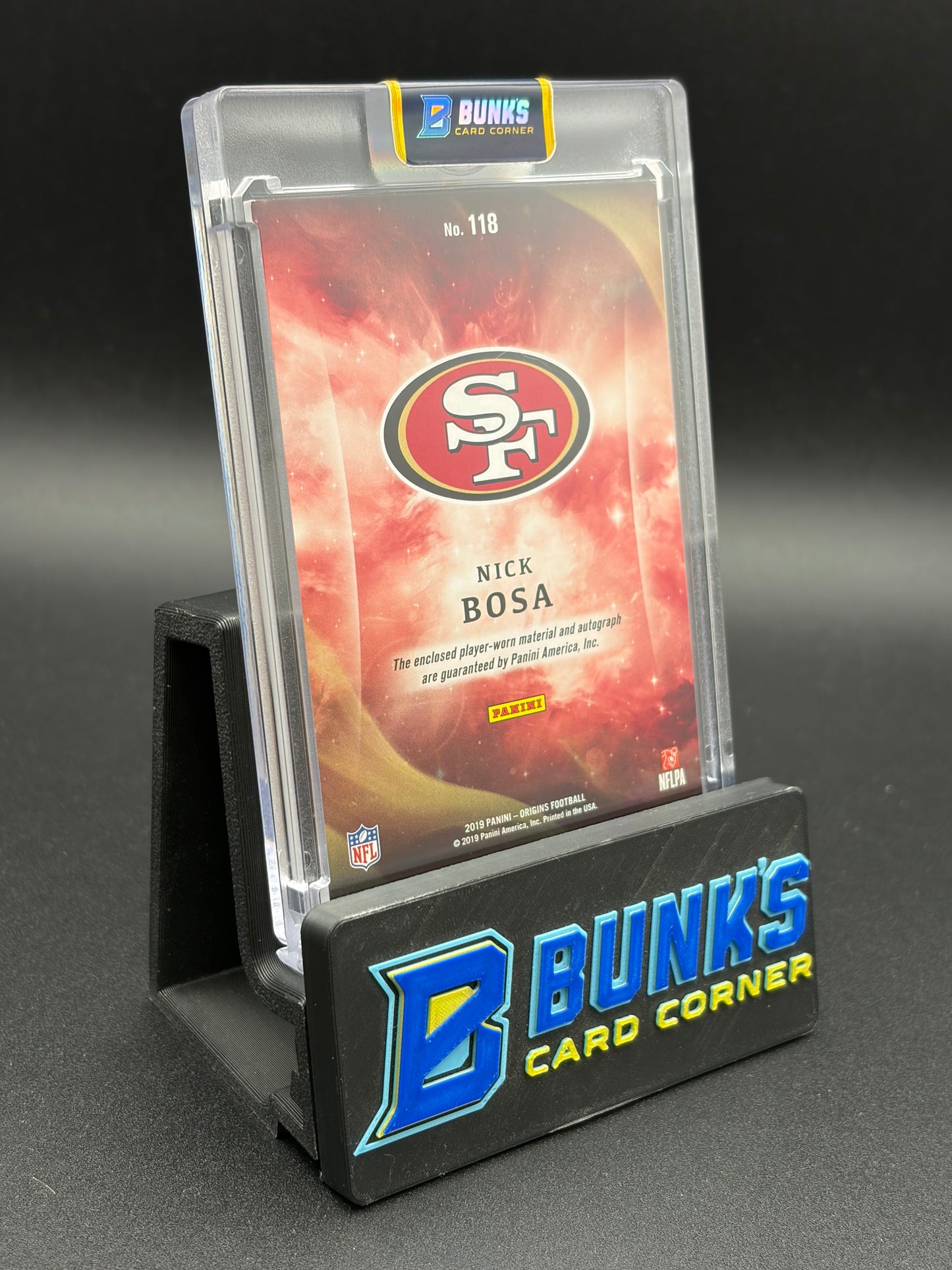 2019 Nick Bosa Origins Player Worn Material Auto RC
