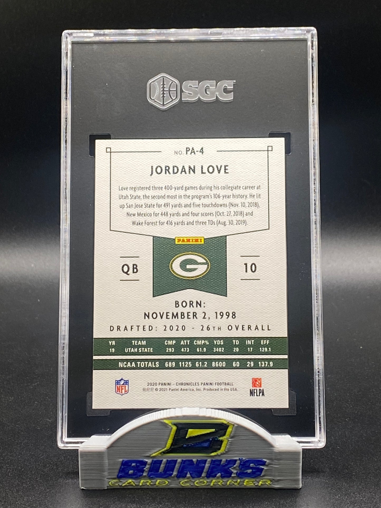 Jordan Love Rookie Card SGC 10 (Box 21)