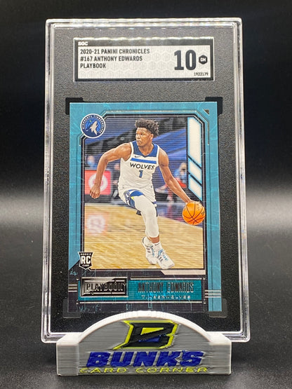 2020-21 Anthony Edwards Playbook Rookie Card SGC 10 (Box 21)