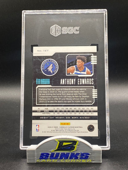 2020-21 Anthony Edwards Playbook Rookie Card SGC 10 (Box 21)