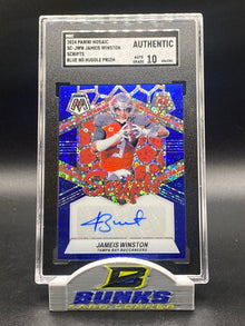 2024 Jameis Winston AUTOGRAPHED Blue No Huddle Prizm (Box 21)