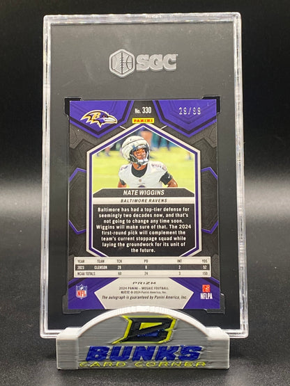 2024 Nate Wiggins AUTOGRAPHED Blue Prizm 29/99 (Box 21)