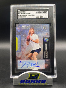 2021 Trever Lawrence AUTOGRAPHED Metal Universe Champions Rookie Card (Box 21)