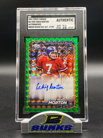 2024 Craig Morton AUTOGRAPHED Green Geometric Ref. 47/99 (Box 21)