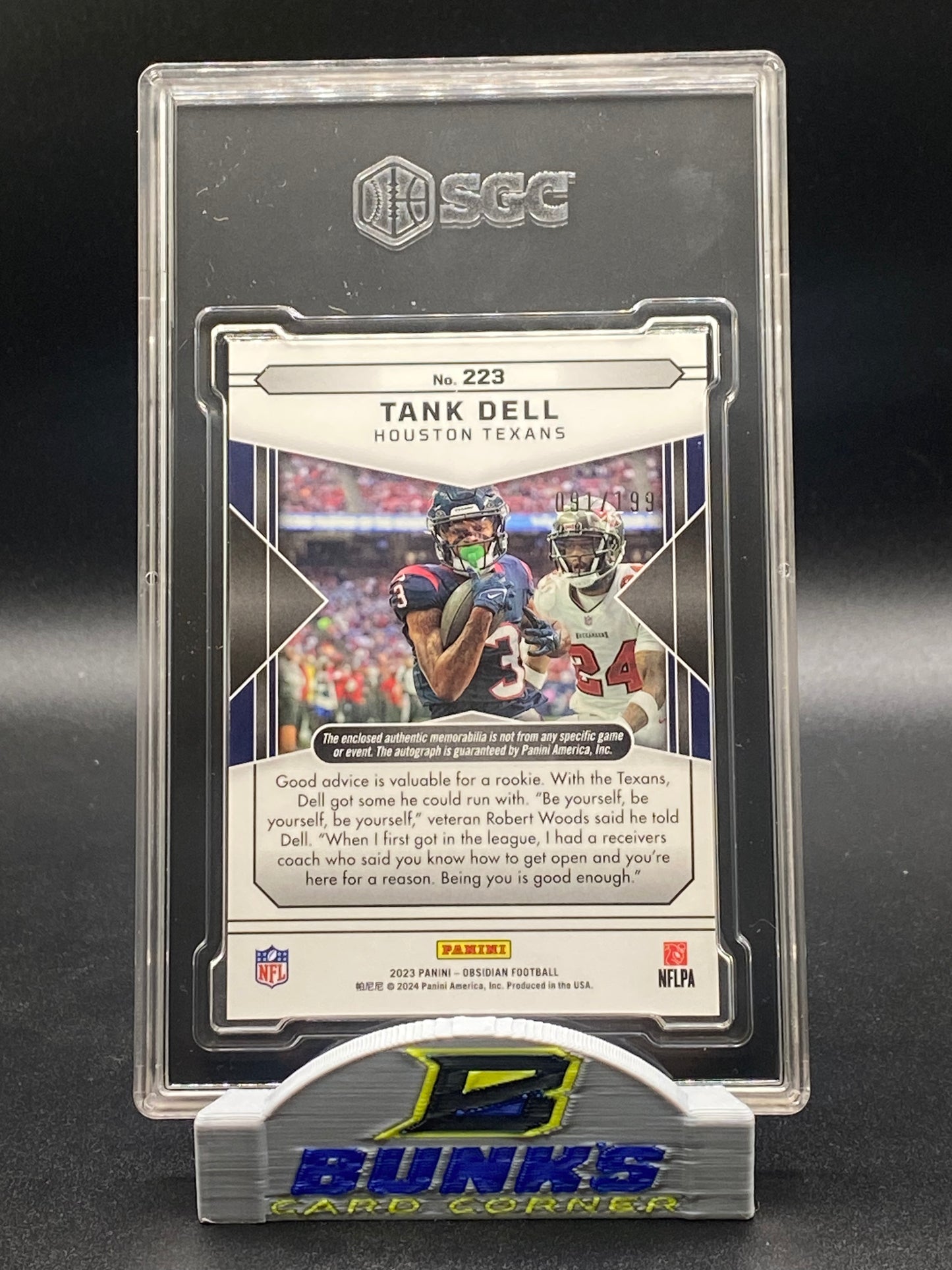 2023 Tank Dell AUTOGRAPHED Rookie Patch 91/199 SGC 10|9.5 (Box 21)