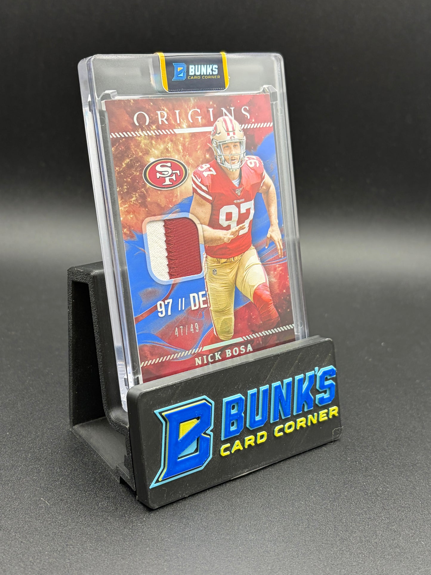 2019 Nick Bosa Player Worn Material Origins 47/49