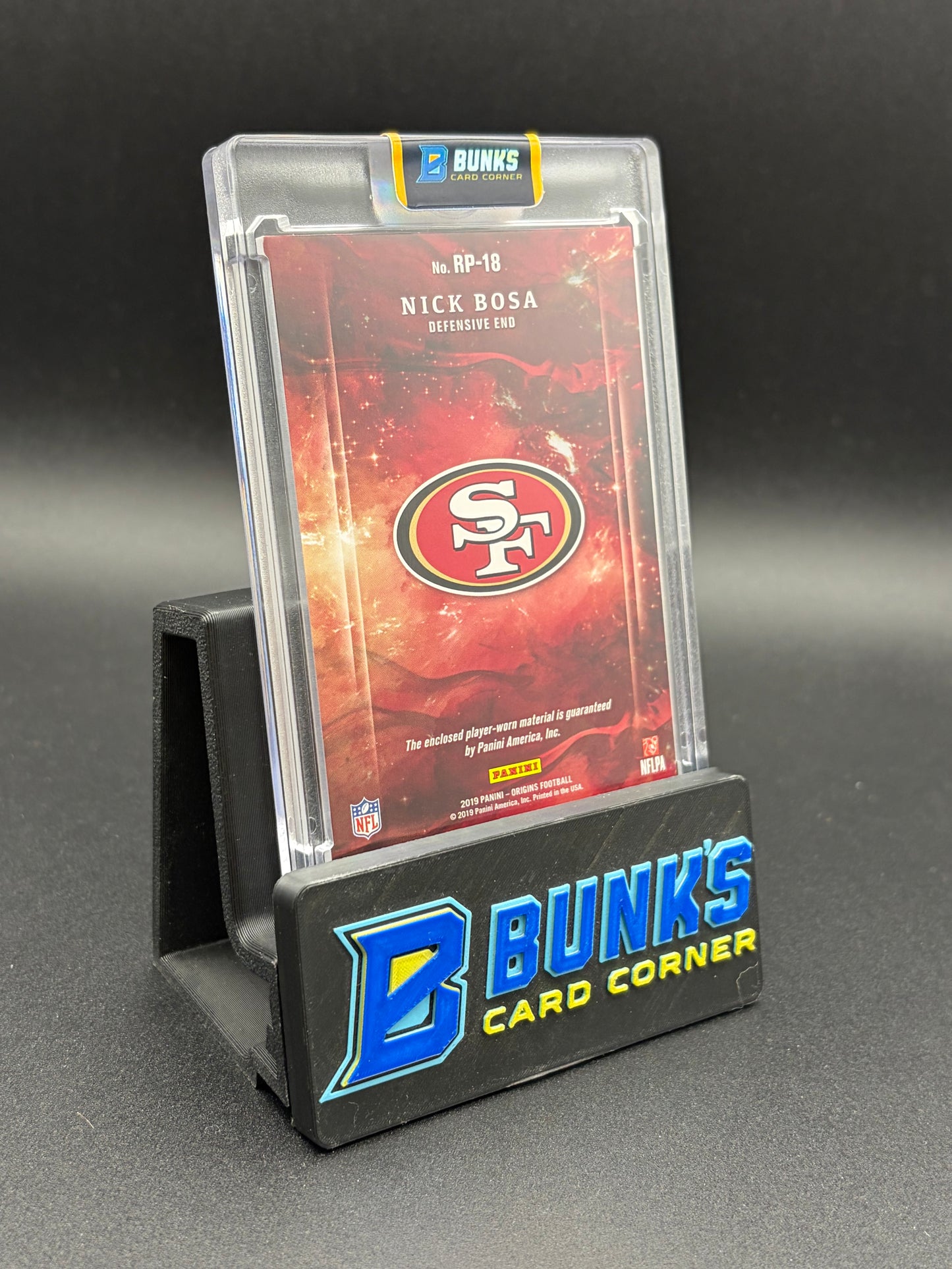 2019 Nick Bosa Player Worn Material Origins 47/49