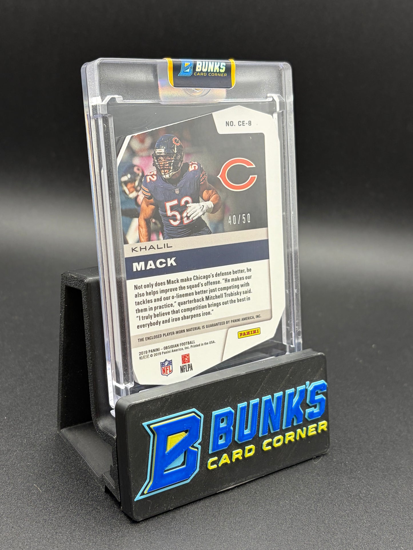 2019 Khalil Mack Obsidian Cutting Edge Patch 40/50
