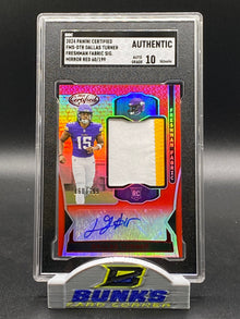 2024 Dallas Turner Freshman Fabric AUTOGRAPHED Mirror Red 60/199 (Box 22)