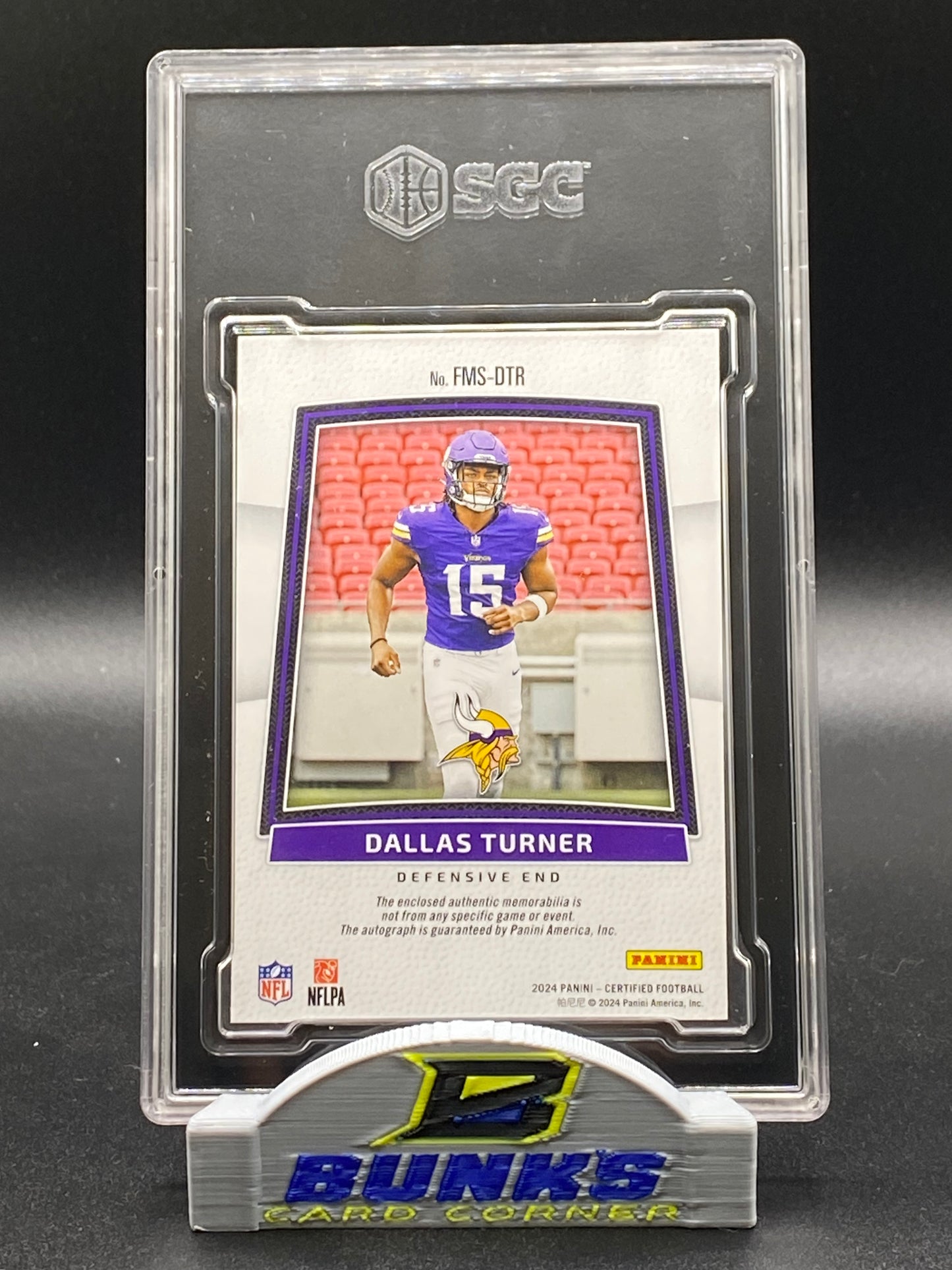 2024 Dallas Turner Freshman Fabric AUTOGRAPHED Mirror Red 60/199 (Box 22)