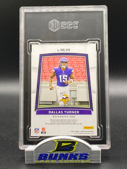 2024 Dallas Turner Freshman Fabric AUTOGRAPHED Mirror Red 60/199 (Box 22)