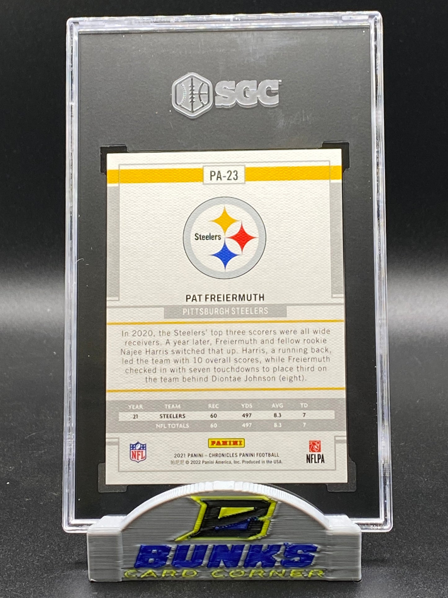 2021 Ja'Marr Chase Front - Pat Freiermuth Back SGC 10 (Box 22)