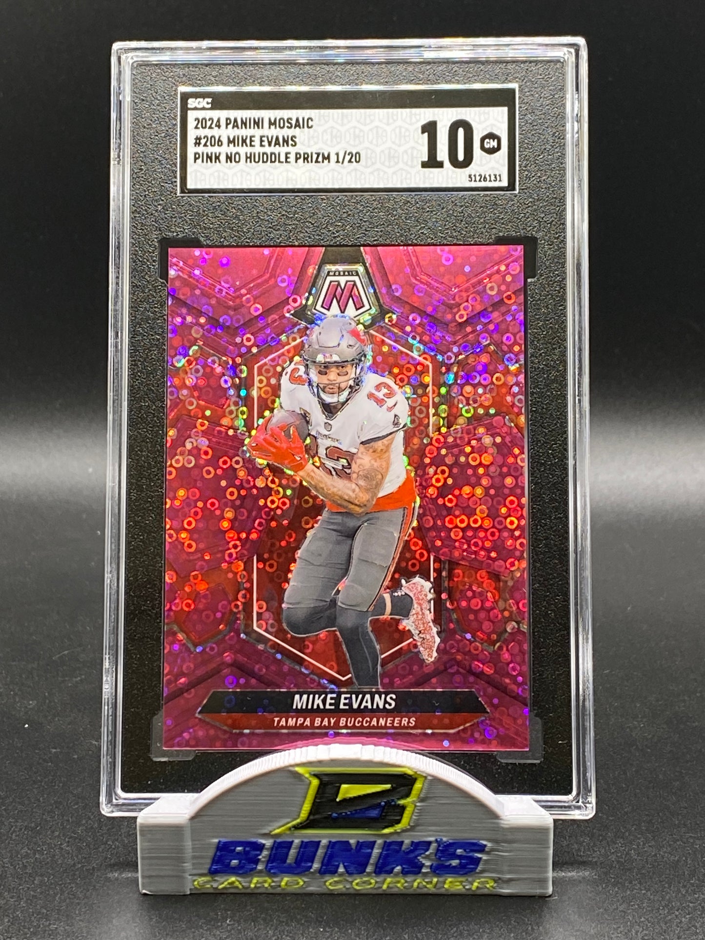 2024 Mike Evans Pink No Huddle Prizm 1/20 SGC 10 (Box 23)