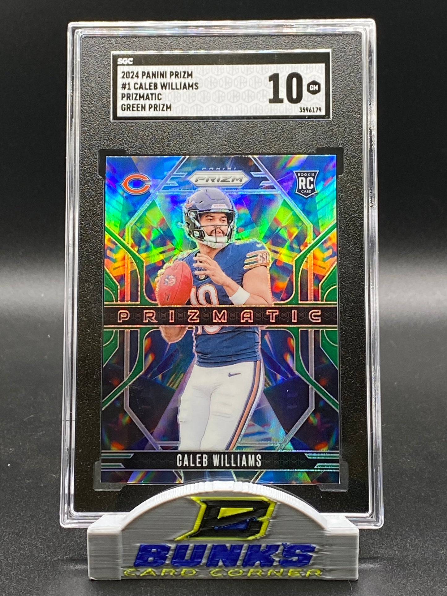 2024 Caleb Williams Prizmatic Green Prizm SGC 10 (Box 23)