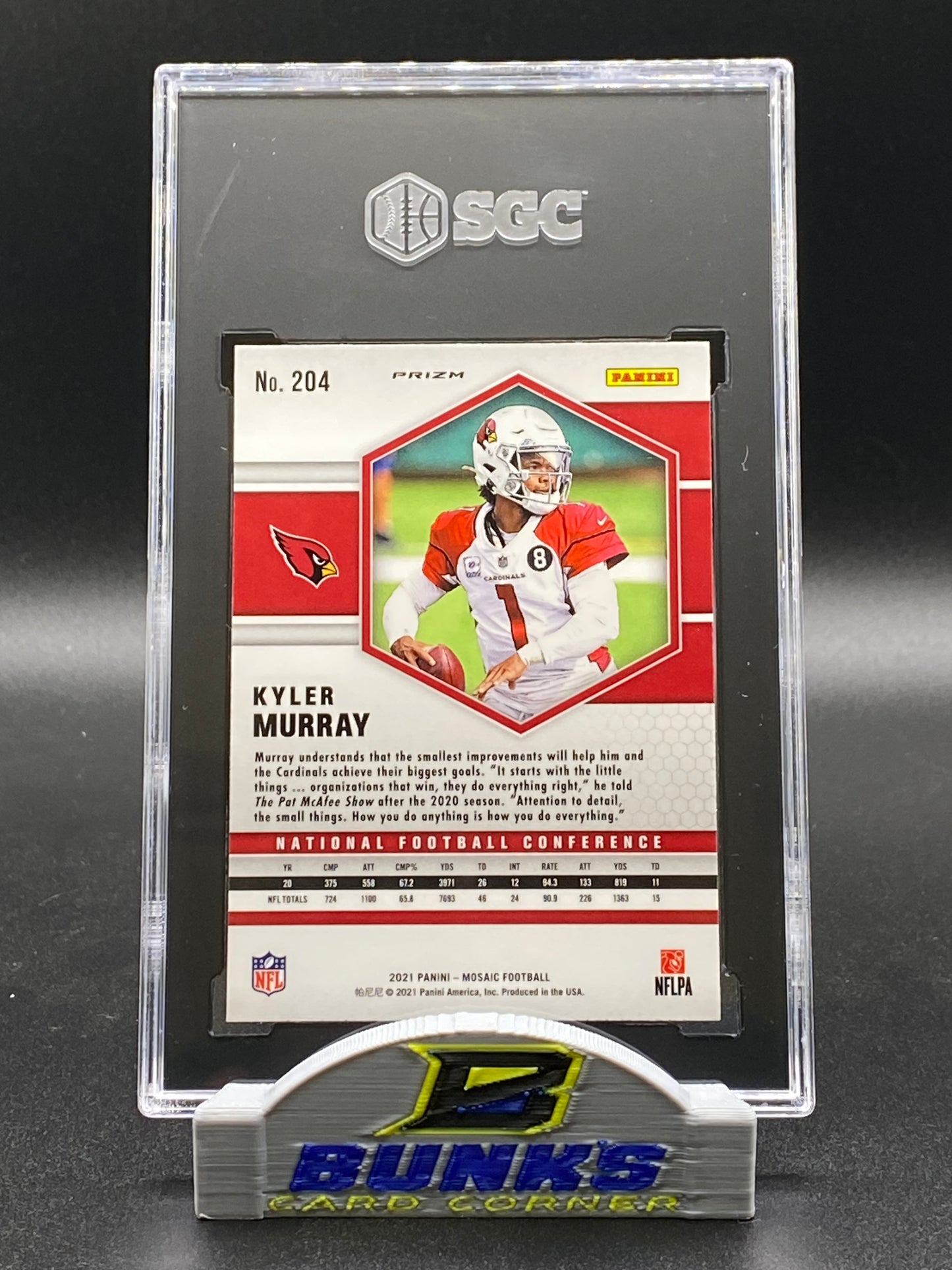 2021 Kyler Murray NFC Honeycomb Prizm SGC 9.5 (Box 23)