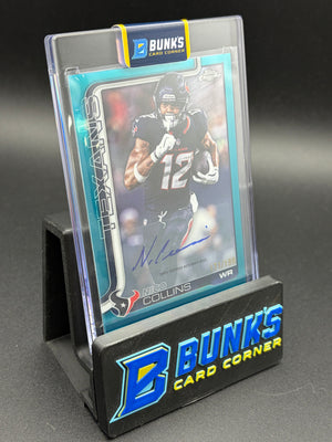 2025 Nico Collins Base Auto Variation Topps Chrome Teal 171/199