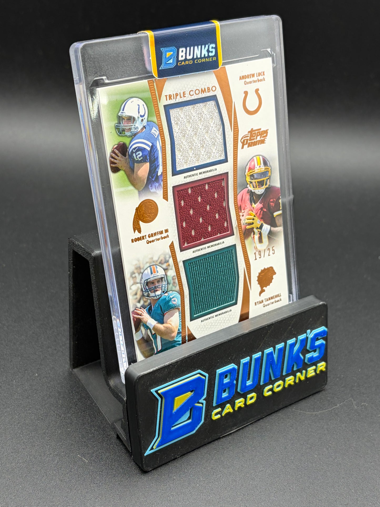 2012 Andrew Luck & Robert Griffin III & Ryan Tannehill Triple Combo AU Topps 19/25