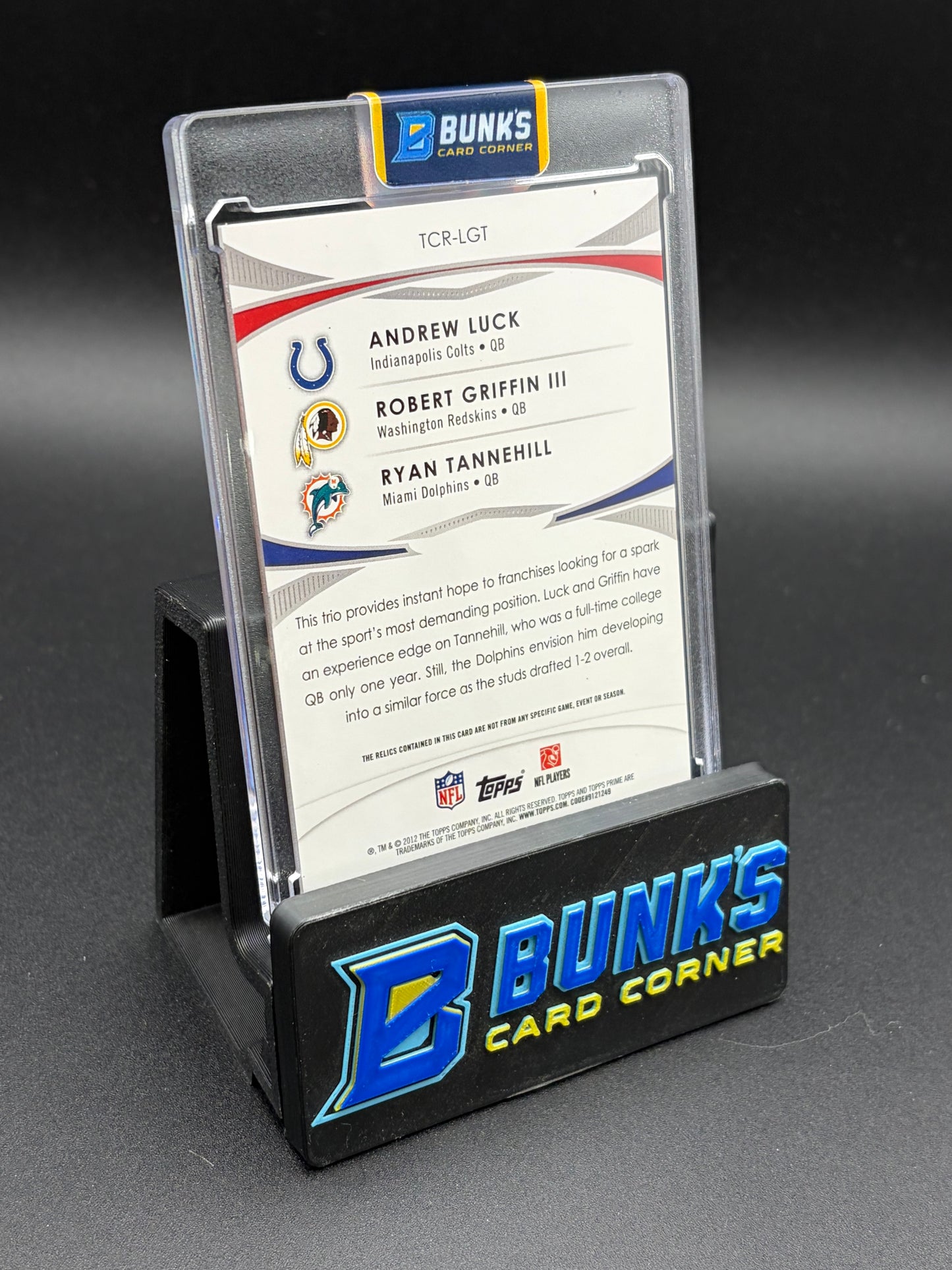 2012 Andrew Luck & Robert Griffin III & Ryan Tannehill Triple Combo AU Topps 19/25
