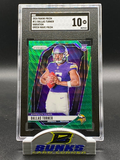 2024 Dallas Turner Green Wave Prizm SGC 10