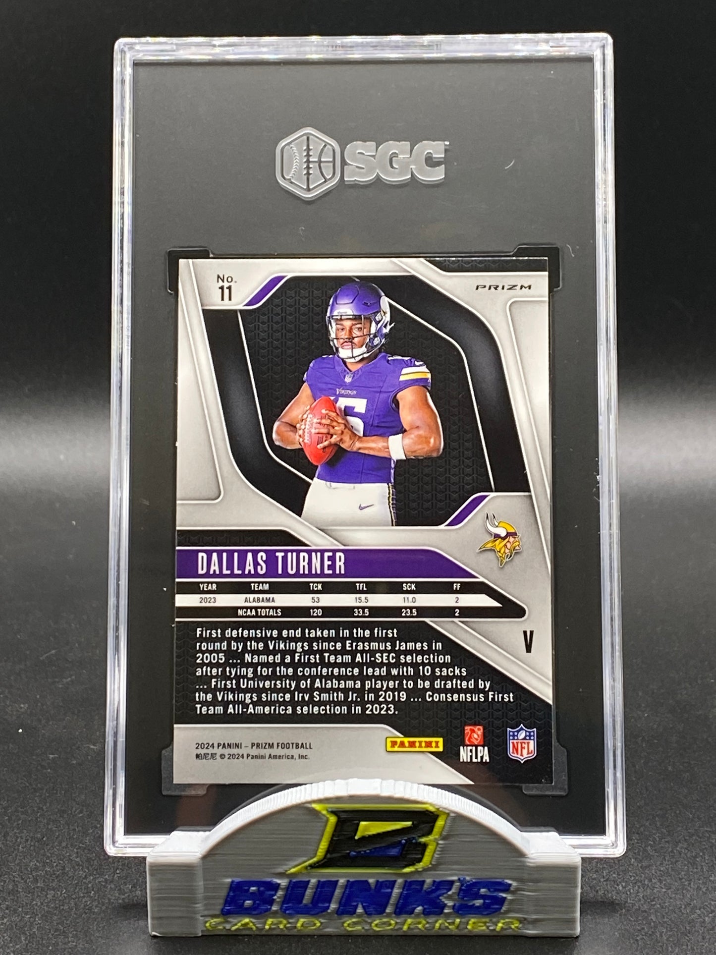 2024 Dallas Turner Green Wave Prizm SGC 10