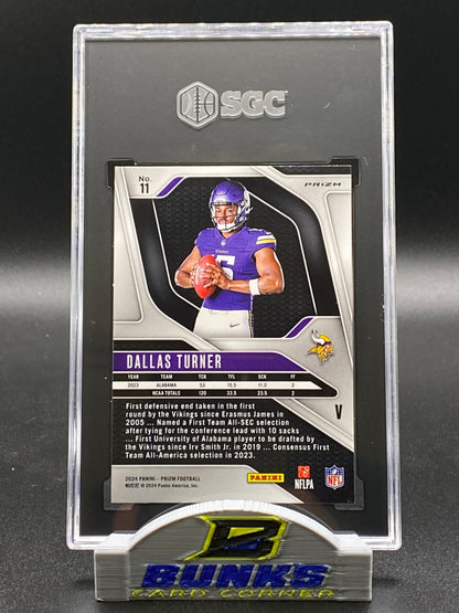 2024 Dallas Turner Green Wave Prizm SGC 10